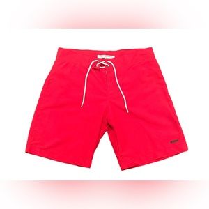 Parke & Ronen 8” Solid Swim Board Shorts/Trunks‎ Red Size 30